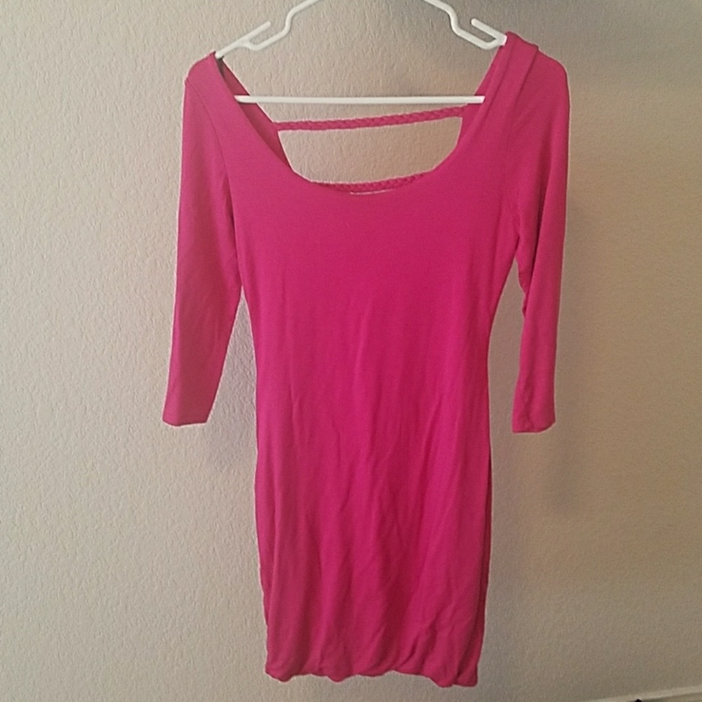 Pink fitted night out dress